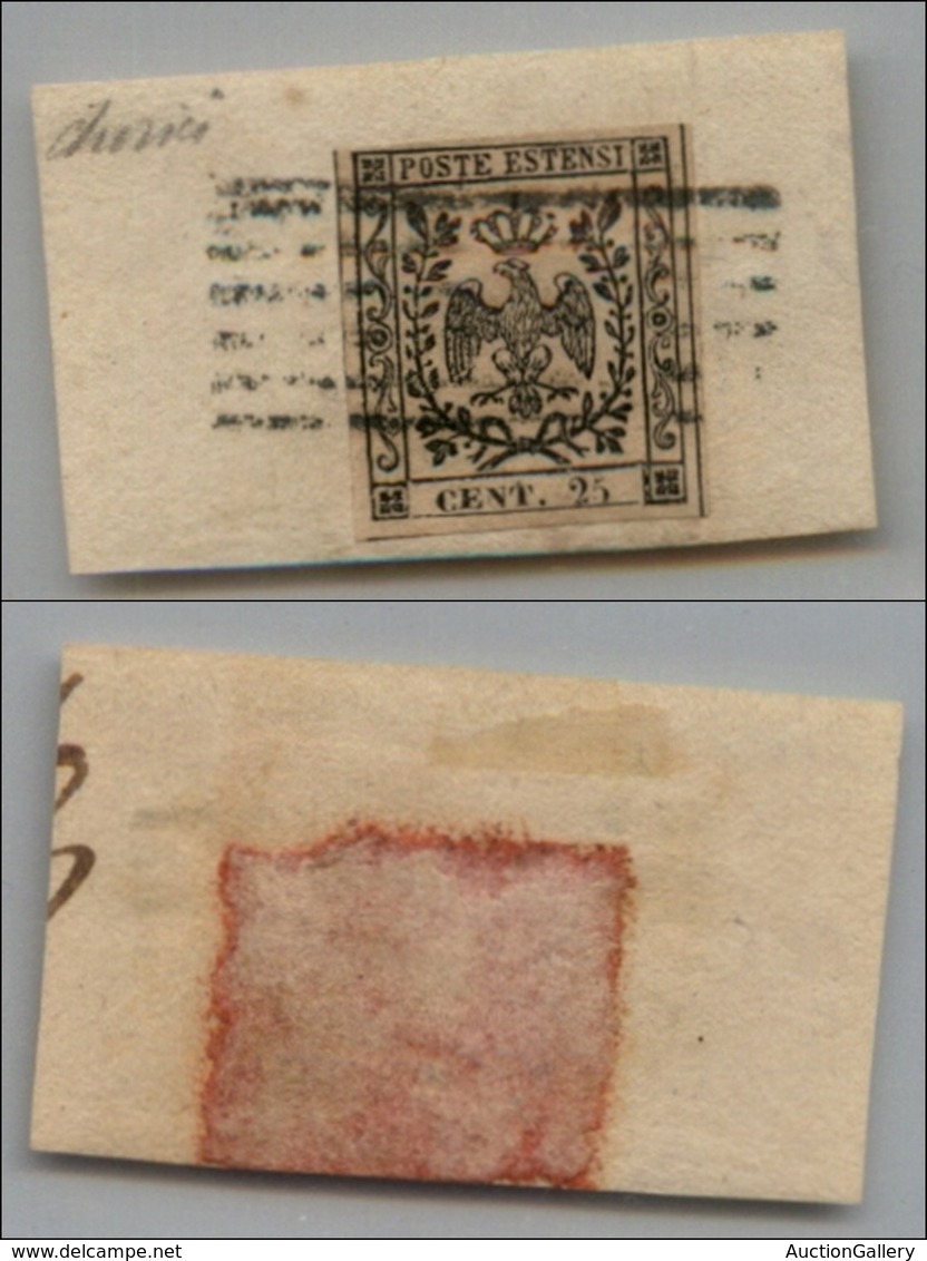 ANTICHI STATI - MODENA - 1852 - 25 Cent (4) Usato Su Frammento (90) - Andere & Zonder Classificatie