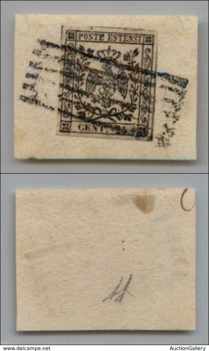 ANTICHI STATI - MODENA - 1852 - 25 Cent (4) Usato Su Frammento (90) - Andere & Zonder Classificatie