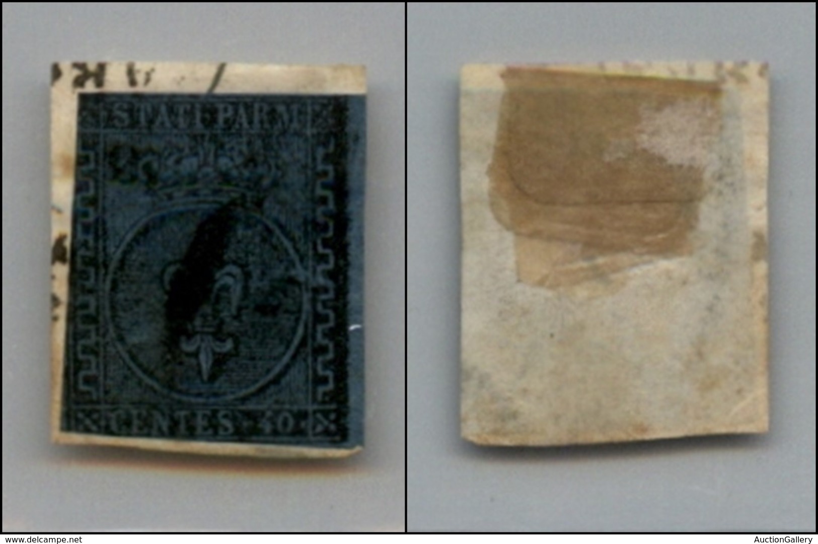 ANTICHI STATI - PARMA - 1852 - 40 Cent (5) - Usato Su Frammento - Bordo Foglio A Destra - Corto In Basso E A Sinistra (4 - Other & Unclassified