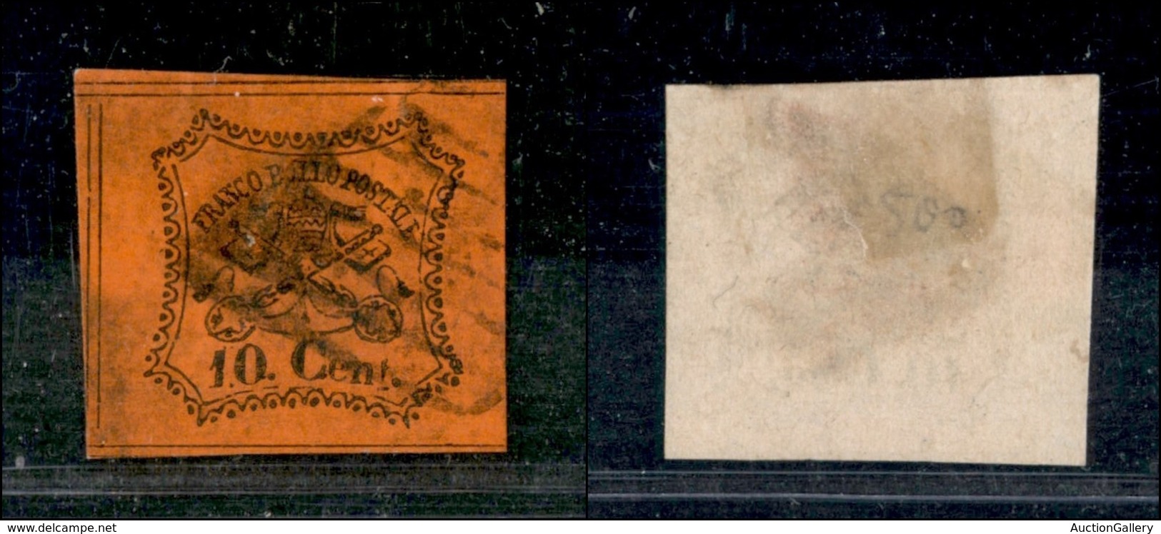 ANTICHI STATI - PONTIFICIO - 1867 - 10 Cent (17) - Usato - Invisibile Foro Di Spillo (180) - Other & Unclassified