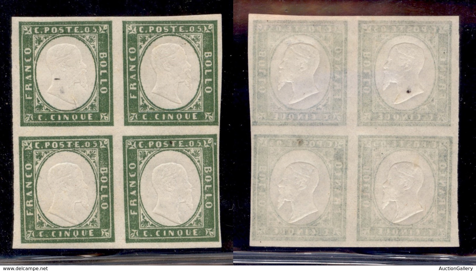 ANTICHI STATI - SARDEGNA - 1863 - 5 Cent (13 Eb) In  Quartina - Gomma Originale - Other & Unclassified