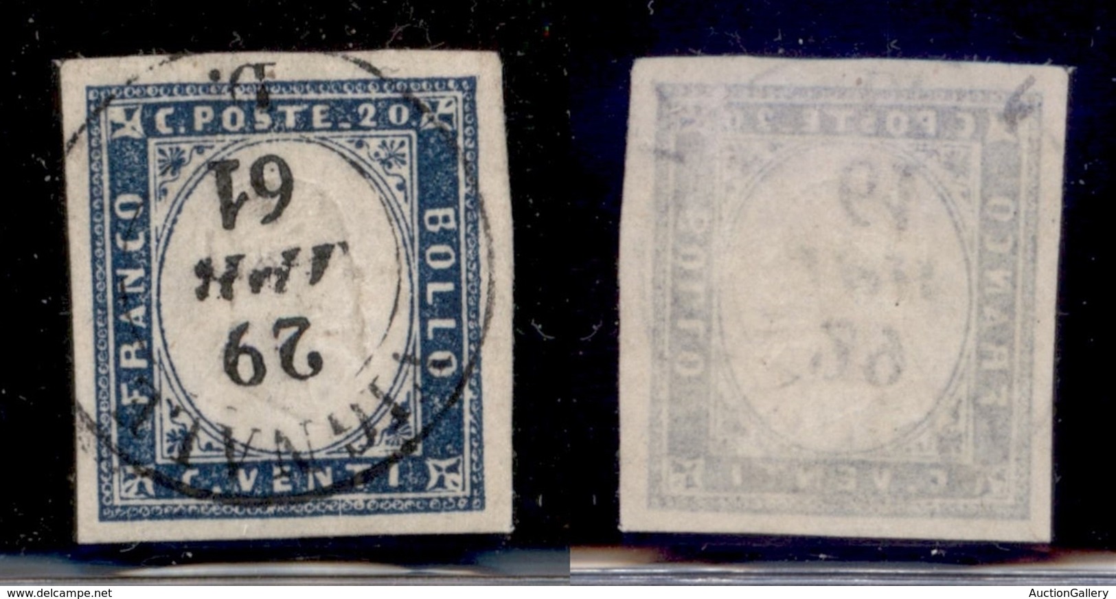 ANTICHI STATI - SARDEGNA - 1861 - 20 Cent (15 Dc) Usato A Vignale - Andere & Zonder Classificatie