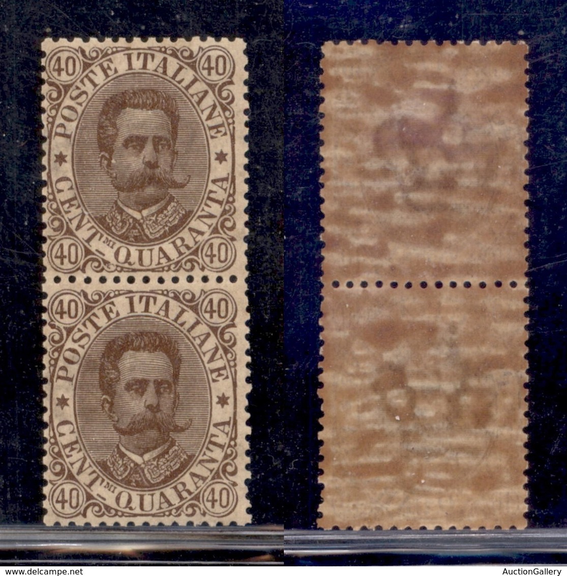 REGNO - REGNO - 1889 - 40 Cent Umberto I (45) - Coppia Verticale - Gomma Bruna Integra (193.75) - Other & Unclassified