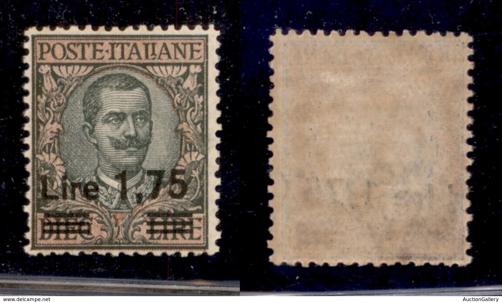 REGNO - REGNO - 1926 - 1.75 Lire Su 10 Lire Floreale (182) - Gomma Integra (50) - Sonstige & Ohne Zuordnung