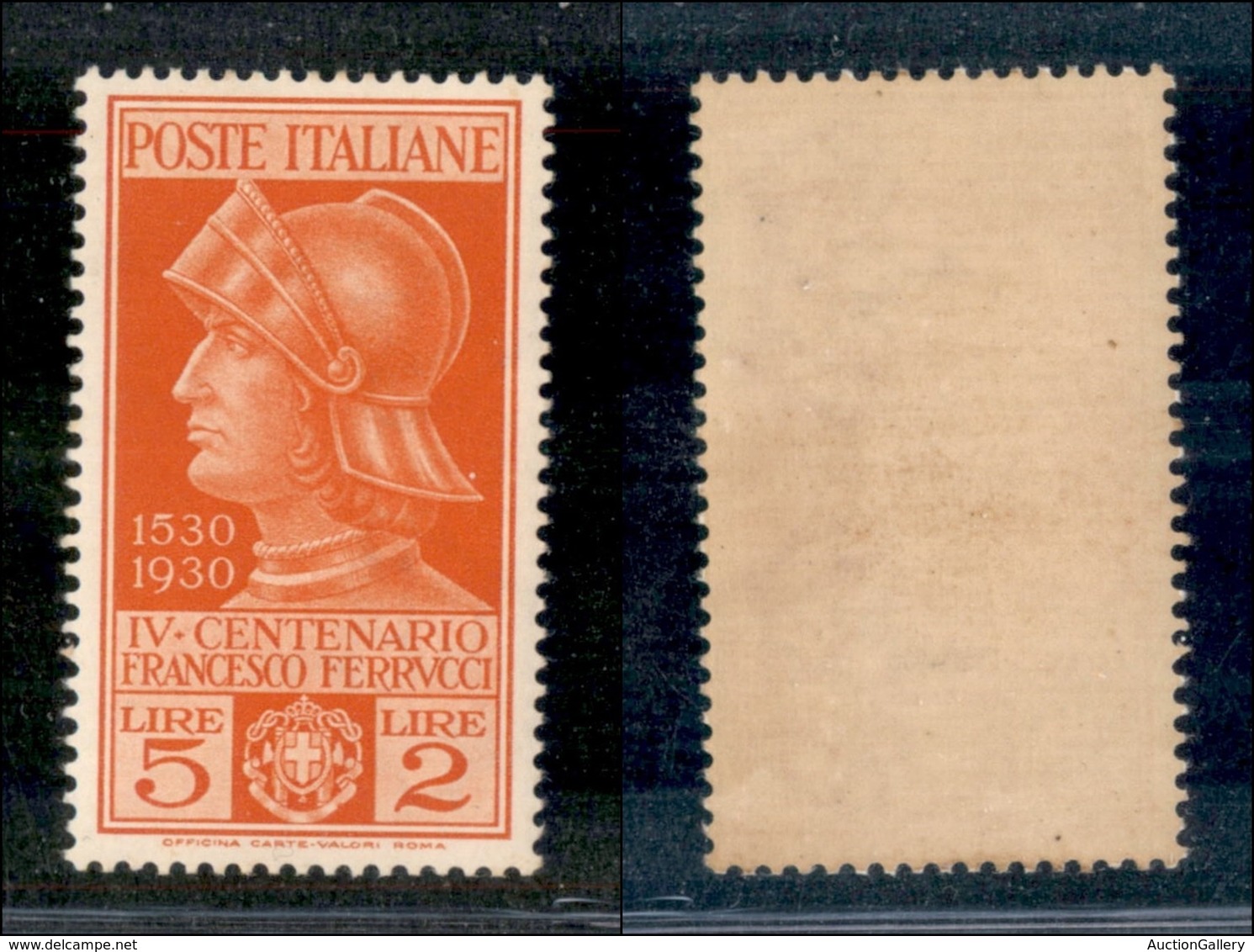 REGNO - REGNO - 1930 - 5 + 2 Lire Ferrucci (280) - Gomma Integra (70) - Andere & Zonder Classificatie