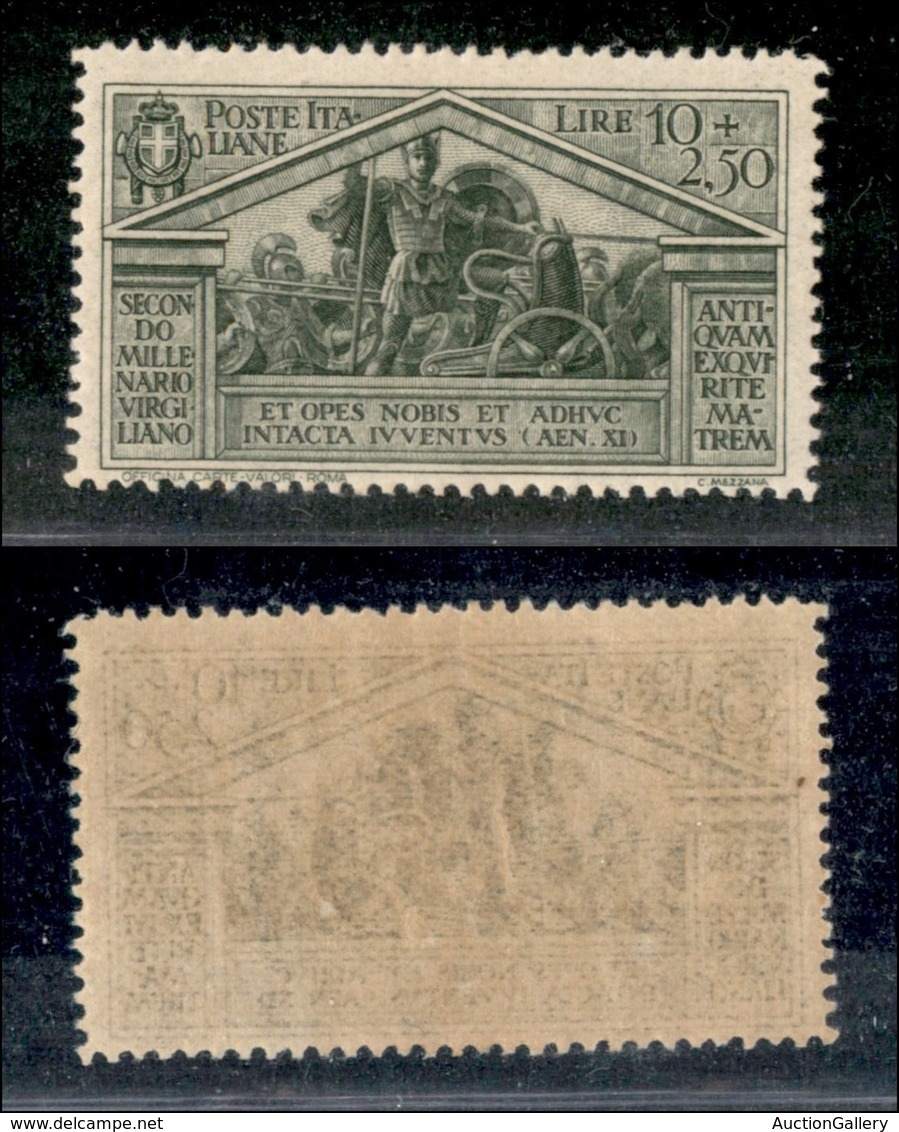 REGNO - REGNO - 1930 - 10 + 2.5o Lire Virgilio (290) - Gomma Integra (187.5) - Sonstige & Ohne Zuordnung