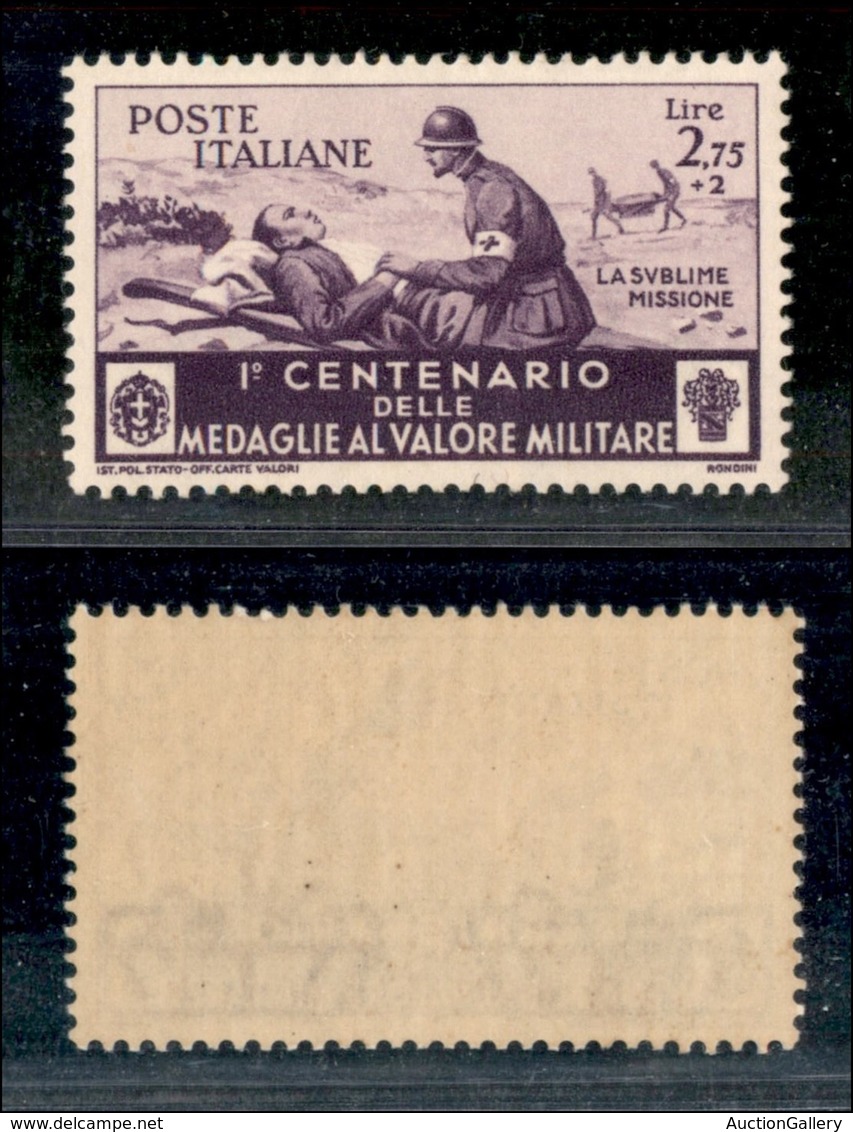 REGNO - REGNO - 1934 - 2.75 + 2 Lire Medaglie Al Valore (376) - Gomma Integra (65) - Other & Unclassified