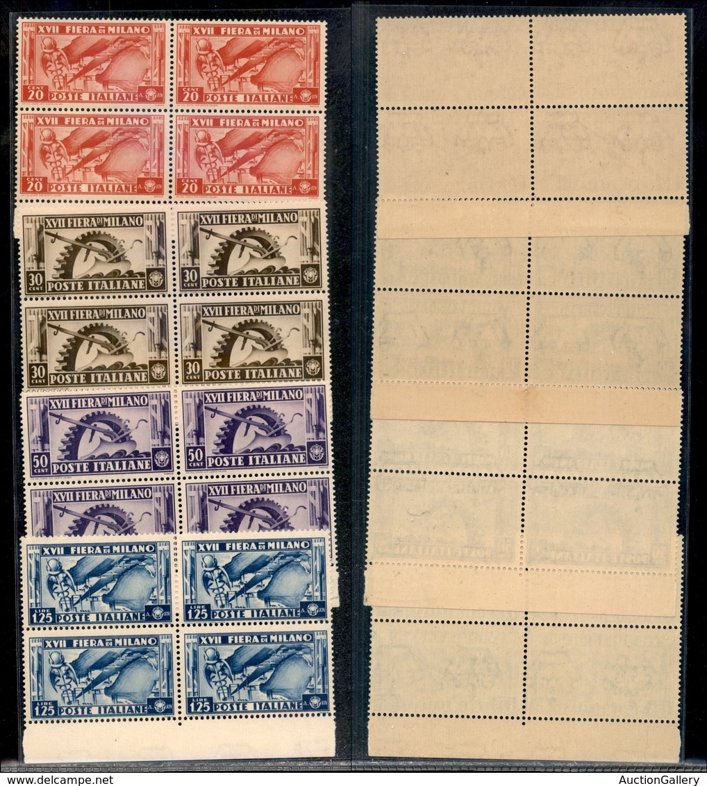 REGNO - REGNO - 1936 - Fiera Di Milano (394/397) - Serie Completa In Quartine Bordo Di Foglio - Gomma Integra (90) - Other & Unclassified