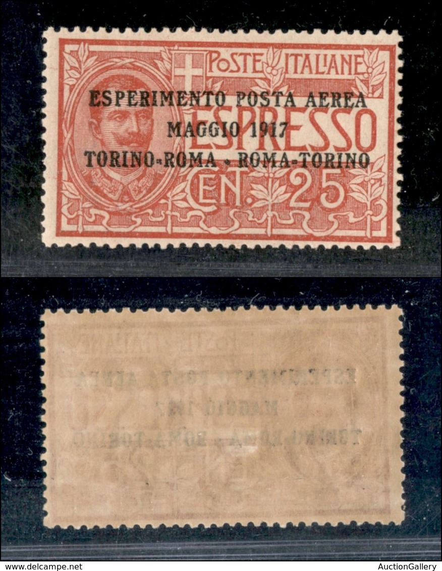 REGNO - REGNO - 1917 - 25 Cent Esperimento Posta Aerea (1) - Gomma Integra (75) - Other & Unclassified