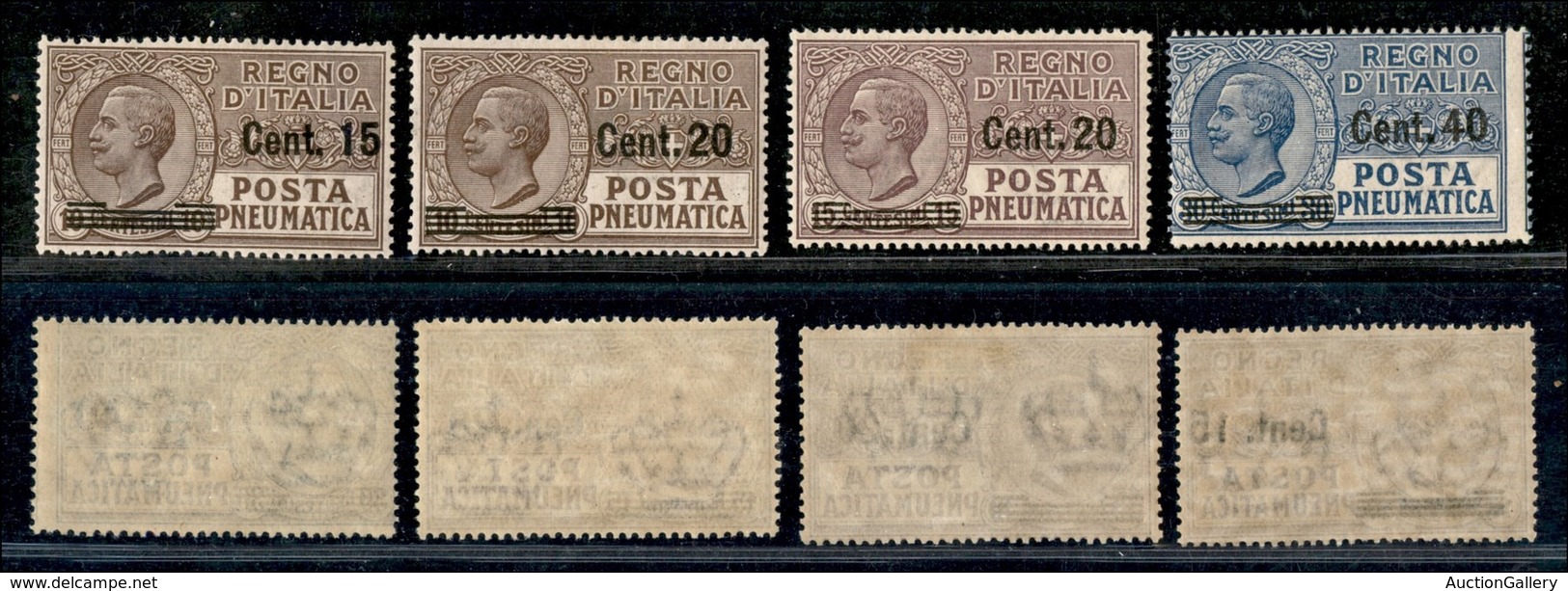 REGNO - REGNO - 1924/1925 - Posta Pneumatica Soprastampati (4/7) - Serie Completa - Gomma Originale (48) - Andere & Zonder Classificatie