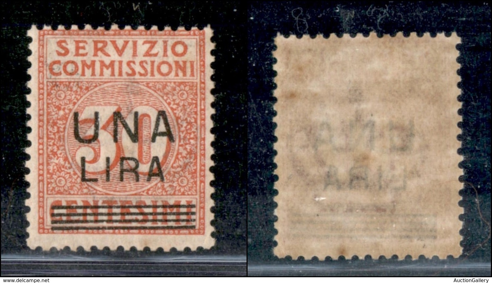 REGNO - REGNO - 1925 - 1 Lira Su 30 Cent Servizio Commissioni (4) - Gomma Integra (75) - Andere & Zonder Classificatie