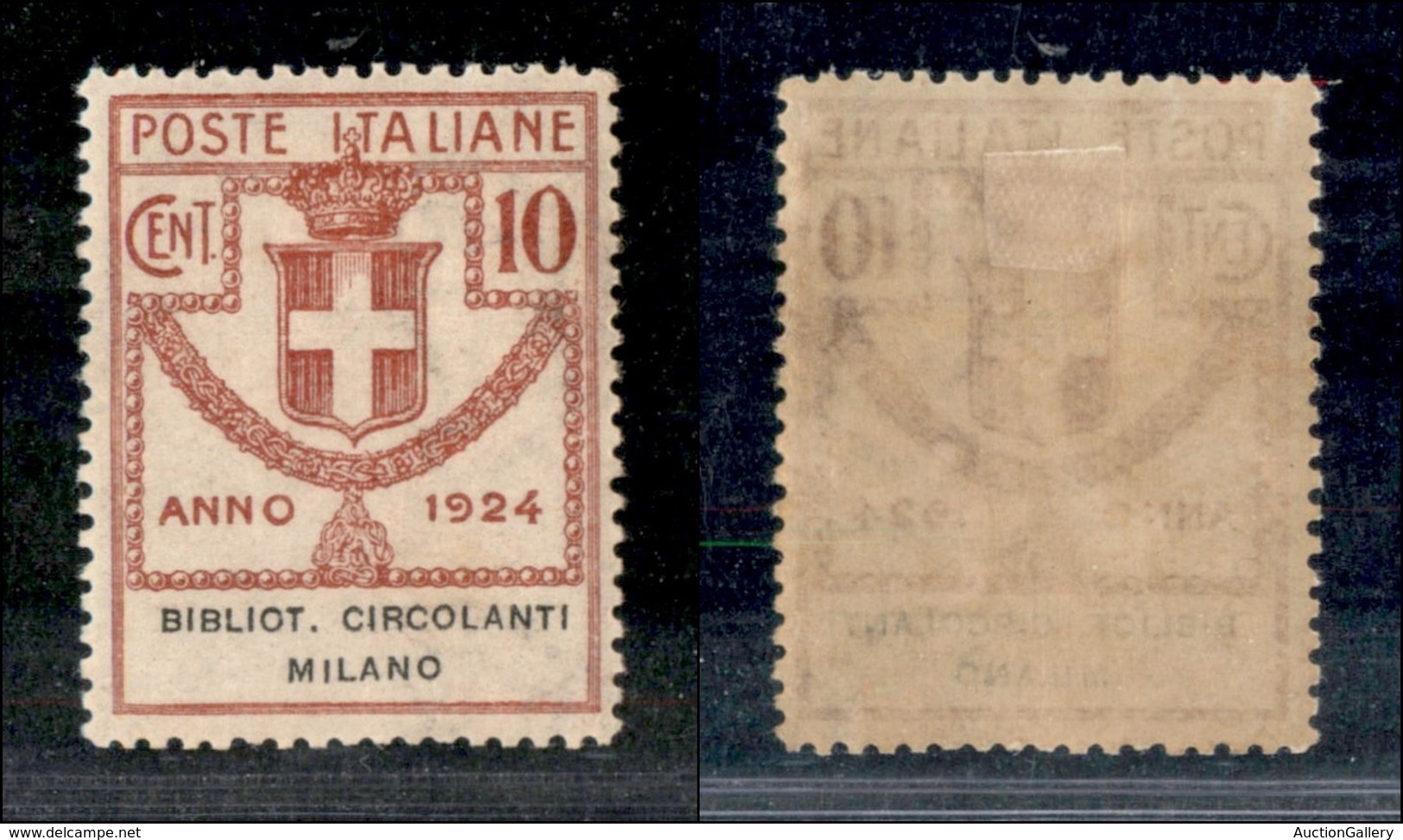 REGNO - REGNO - 1924 - 10 Cent Bibliot. Circolanti Milano (14 - Parastatali) - Gomma Originale (90) - Sonstige & Ohne Zuordnung