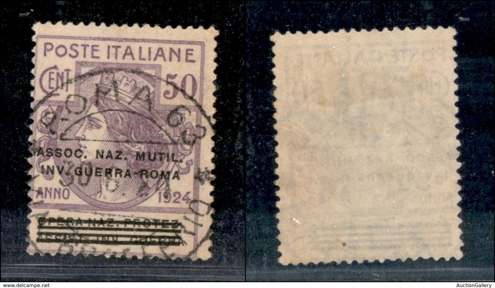 REGNO - REGNO - 1924 - 50 Cent Soprastampato (74 - Parastatali) - Usato (70) - Other & Unclassified