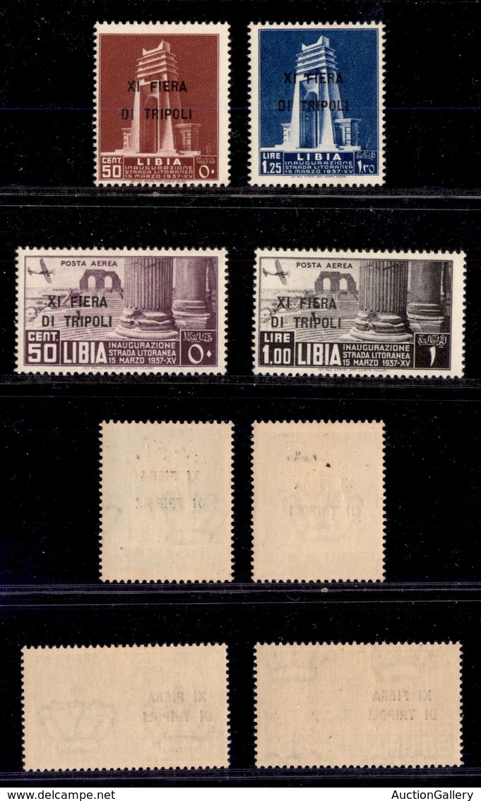 COLONIE - LIBIA - 1937 - XI Fiera Di Tripoli (142/143 + 32/33 Aerea) - Emissione Completa - Gomma Originale (100) - Andere & Zonder Classificatie