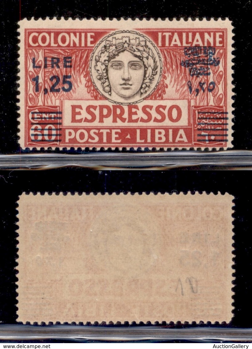 COLONIE - LIBIA - 1936 - 1.25 Lire Su 60 Cent Espresso (17) - Gomma Integra (75) - Andere & Zonder Classificatie