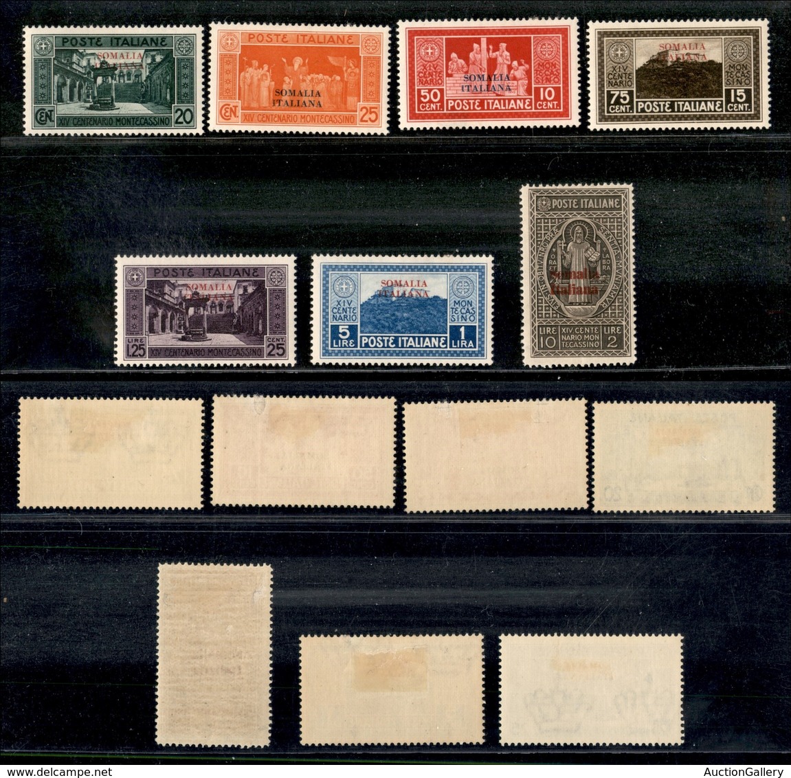 COLONIE - SOMALIA - 1929 - Montecassino (123/129) - Serie Completa - Gomma Originale (90) - Andere & Zonder Classificatie
