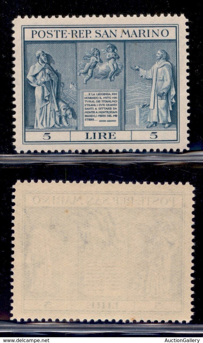 SAN MARINO - SAN MARINO - 1937 - 5 Lire Indipendenza (210) - Gomma Integra - Other & Unclassified