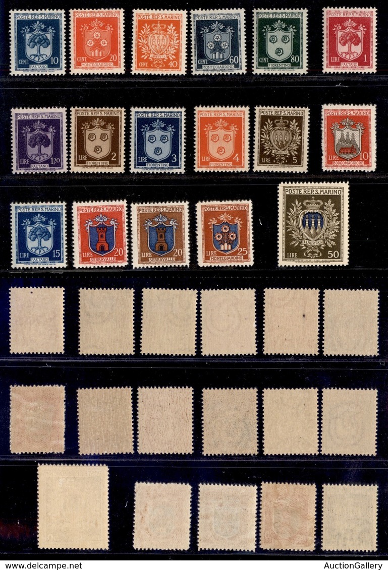 SAN MARINO - SAN MARINO - 1945/1946 - Stemmi (279/295) - Serie Completa - Gomma Originale (60) - Sonstige & Ohne Zuordnung