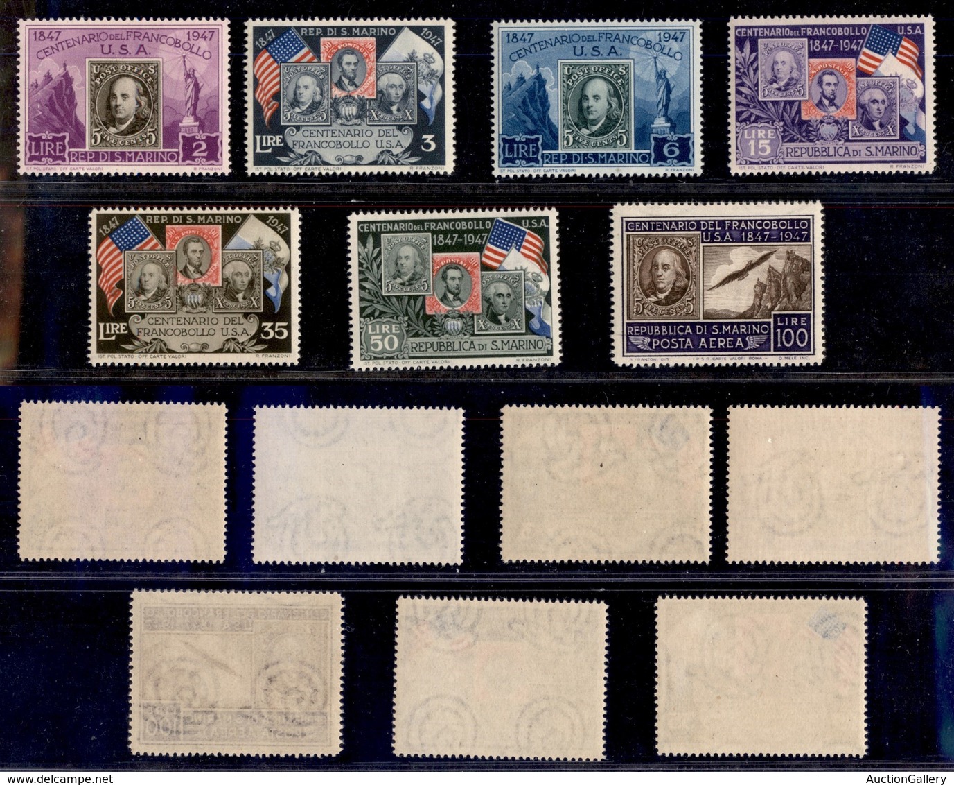 SAN MARINO - SAN MARINO - 1947 - Francobolli Stati Uniti (330/335 + 75 Aerea) - Emissione Completa - Gomma Integra (35) - Other & Unclassified