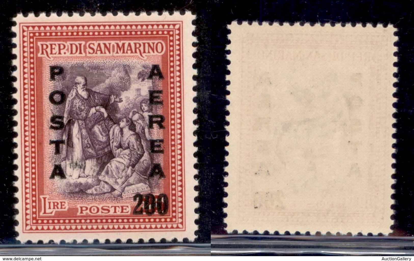 SAN MARINO - SAN MARINO - 1948 - 200 Lire Su 25 Lire Alberoniana (76 Aerea) - Gomma Integra (70) - Sonstige & Ohne Zuordnung