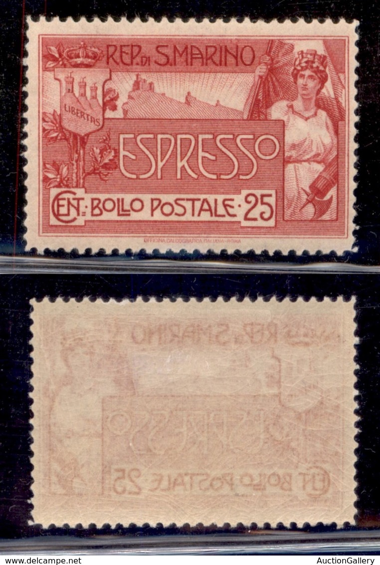 SAN MARINO - SAN MARINO - 1907 - 25 Cent Espresso (1) - Gomma Originale (60) - Altri & Non Classificati