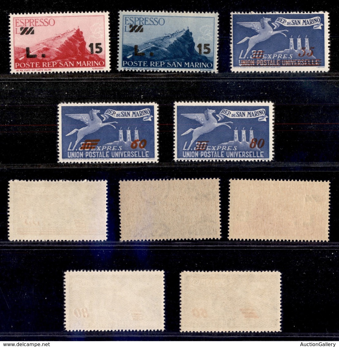 SAN MARINO - SAN MARINO - 1947/1948 - Espressi Soprastampati (16/20) - Serie Completa - Gomma Integra (140) - Other & Unclassified