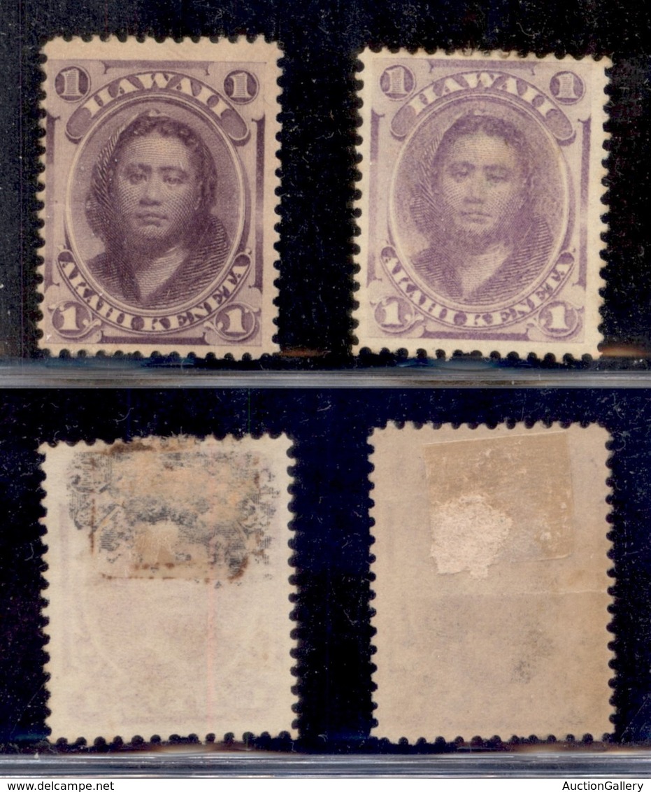 ESTERO - HAWAII - 1871 - 1 Cent Kamamalu (19) - Due Esemplari Uno Senza Gomma L'altro Gomma Originale - Other & Unclassified