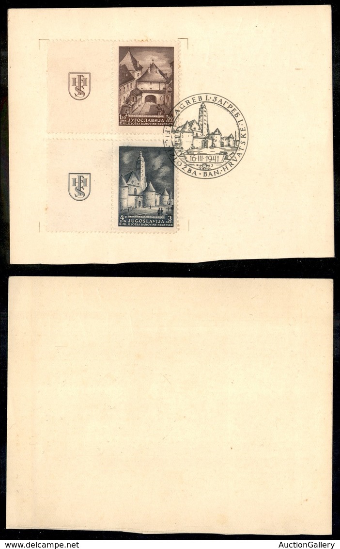 ESTERO - JUGOSLAVIA - 1941 - Mostra Del Francobollo (437/438) - Serie Completa Su Cartoncino FDC 16.3.1941 - Sonstige & Ohne Zuordnung