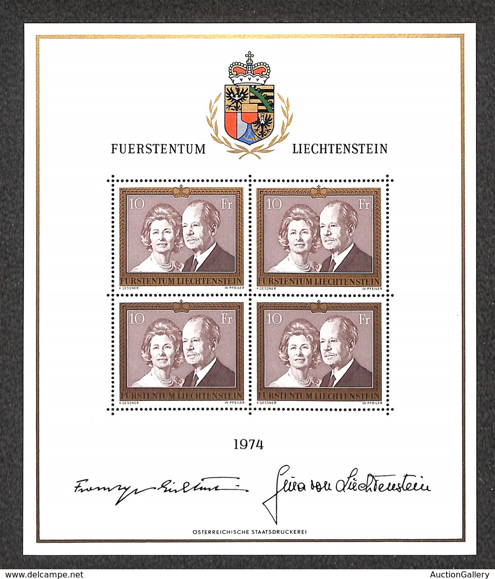 ESTERO - LIECHTENSTEIN - 1974 - Minifoglio Gina E Franz Josef II (614) - Gomma Integra - Sonstige & Ohne Zuordnung