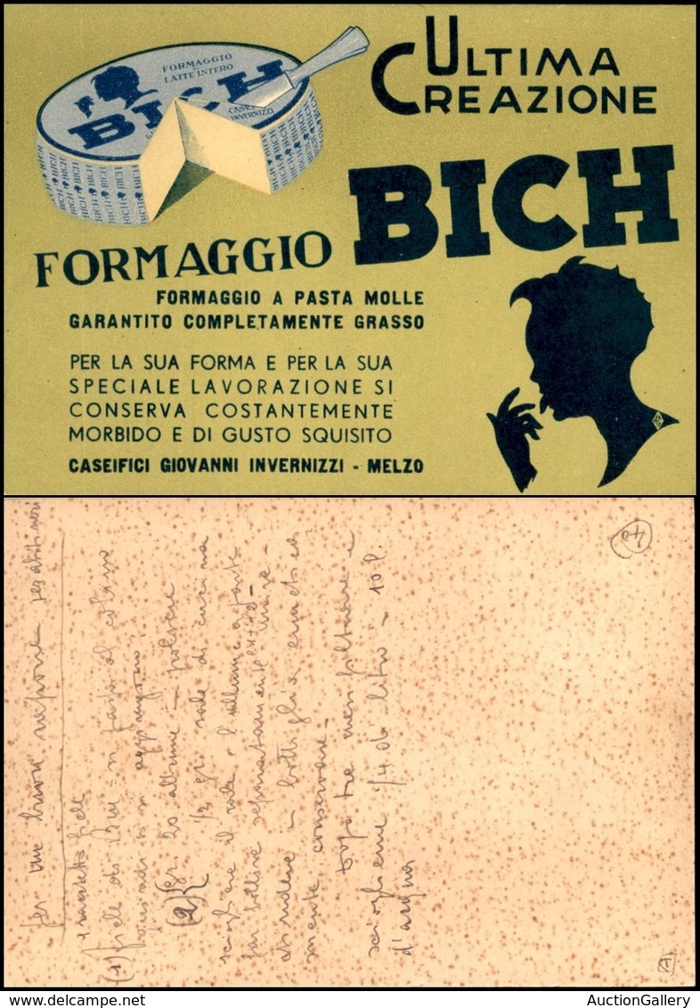 CARTOLINE - PUBBLICITARIE - Formaggio Bich Giovanni Invernizzi - Scritta Non Viaggiata FG - Altri & Non Classificati