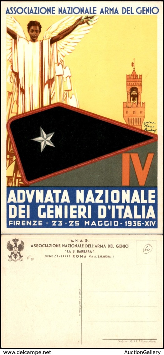 CARTOLINE - MILITARI - Adunata Nazionale Dei Genieri D'Italia Firenze 1936 - Ill. Barberis - Nuova FG - Andere & Zonder Classificatie