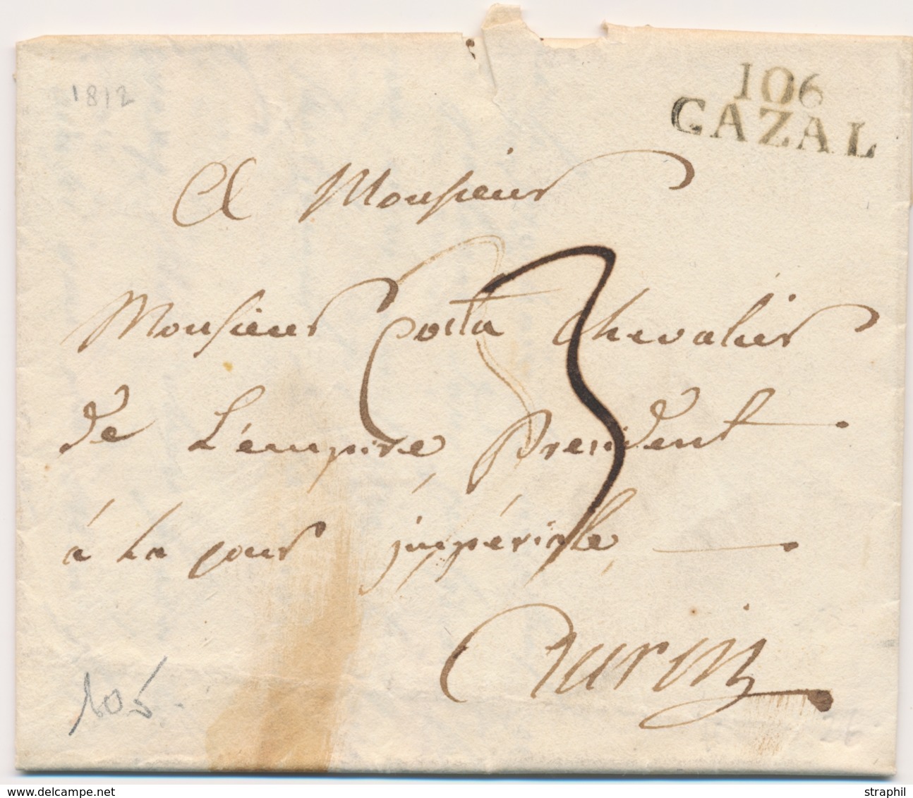 LAC DEPARTEMENTS CONQUIS - LAC - 106 CAZAL (rge) - 1812 - TB - 1801-1848: Precursors XIX