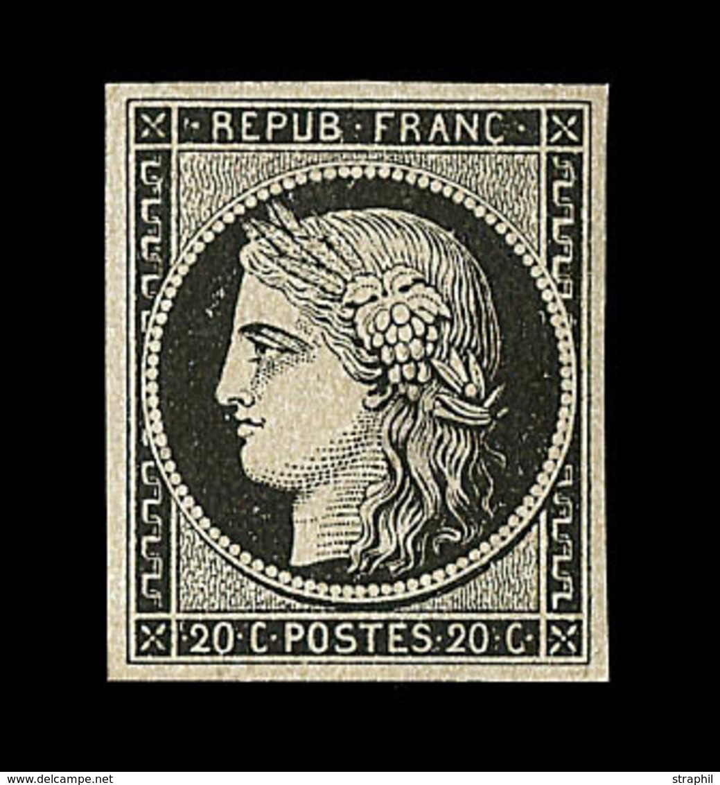 * EMISSION CERES 1849 - * - N°3 - 20c Noir - Signé A. Brun - TB - 1849-1850 Ceres
