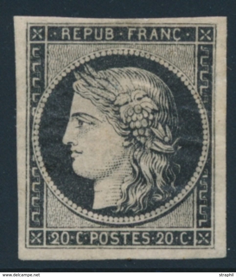 * EMISSION CERES 1849 - * - N°3 - 20c Noir - Charnière Marqué - Sinon TB - 1849-1850 Ceres