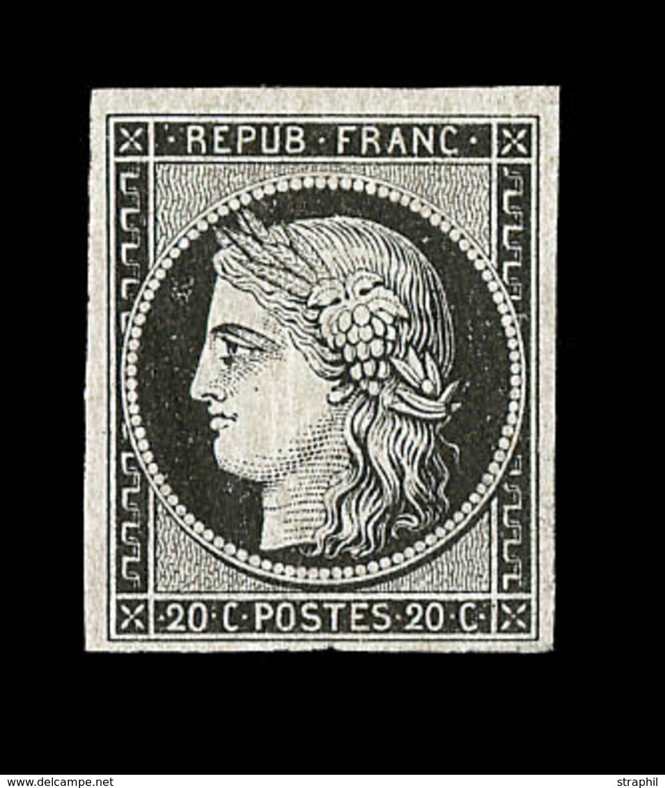 * EMISSION CERES 1849 - * - N°3a - 20c Noir. S/Blanc - Signé JF Brun - TB - 1849-1850 Ceres