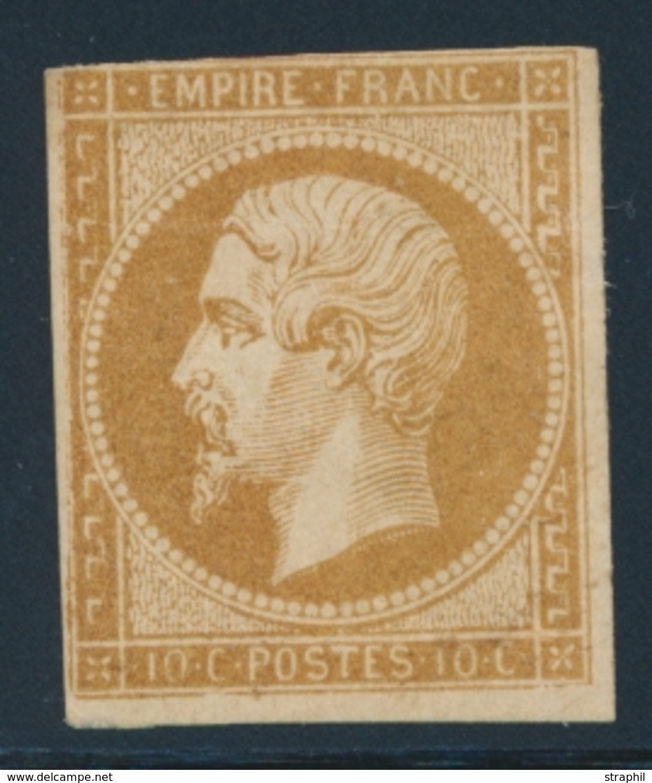 * NAPOLEON NON DENTELE - * - N°13A -10c Brun - 1 Filet Sup. Touché - 1853-1860 Napoléon III.