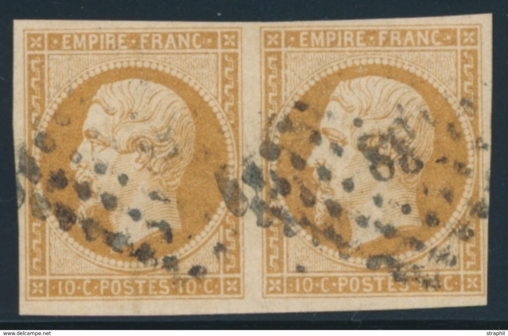 O NAPOLEON NON DENTELE - O - N°13B - Paire - Type II - TF - TB - 1853-1860 Napoleon III