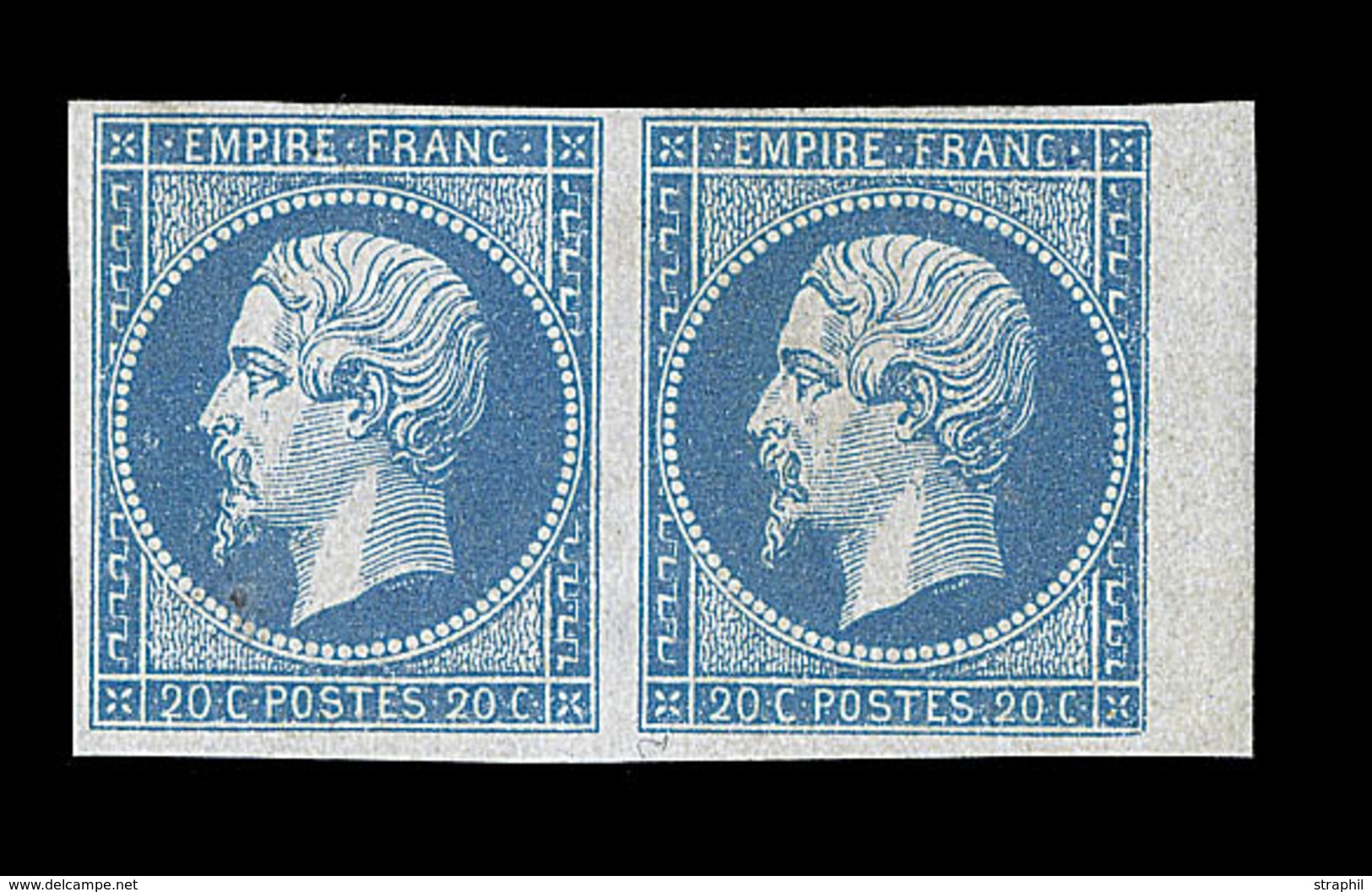 * NAPOLEON NON DENTELE - * - N°14A - Paire - BDF - Signé Behr - TB - 1853-1860 Napoléon III.