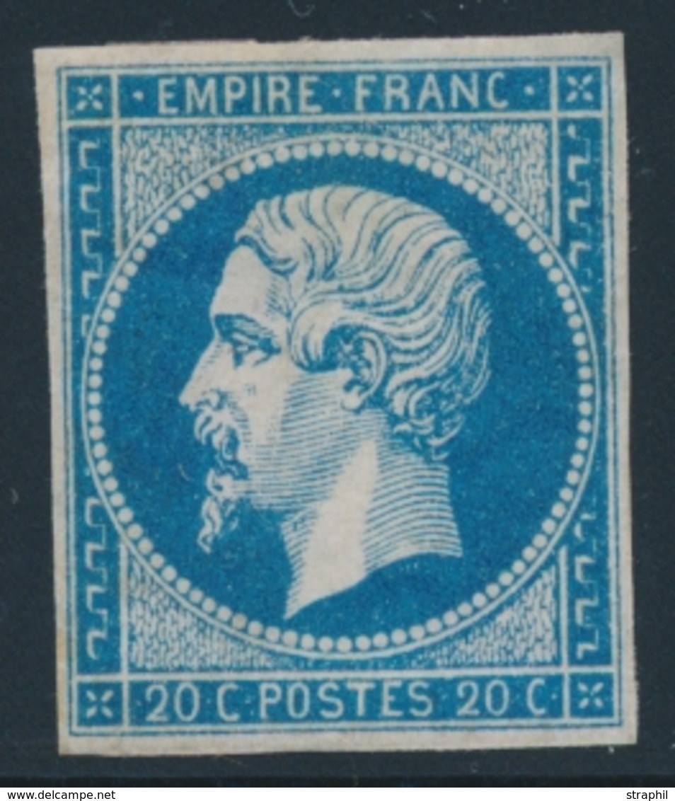 * NAPOLEON NON DENTELE - * - N°14A - 20c Bleu - Gomme Jaunie - TB - 1853-1860 Napoleon III
