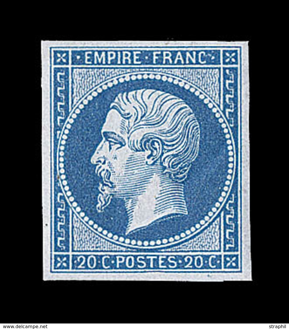 * NAPOLEON NON DENTELE - * - N°14A - 20c Bleu - TB/SUP - 1853-1860 Napoleon III