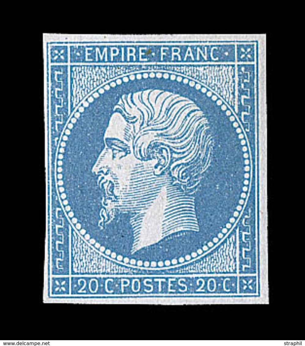 * NAPOLEON NON DENTELE - * - N°14A - 20c Bleu - TB - 1853-1860 Napoléon III.