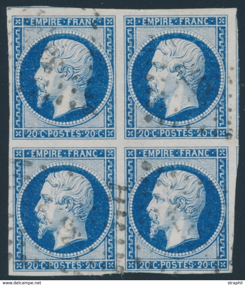 O NAPOLEON NON DENTELE - O - N°14A - Bloc De 4 - TB - 1853-1860 Napoléon III.