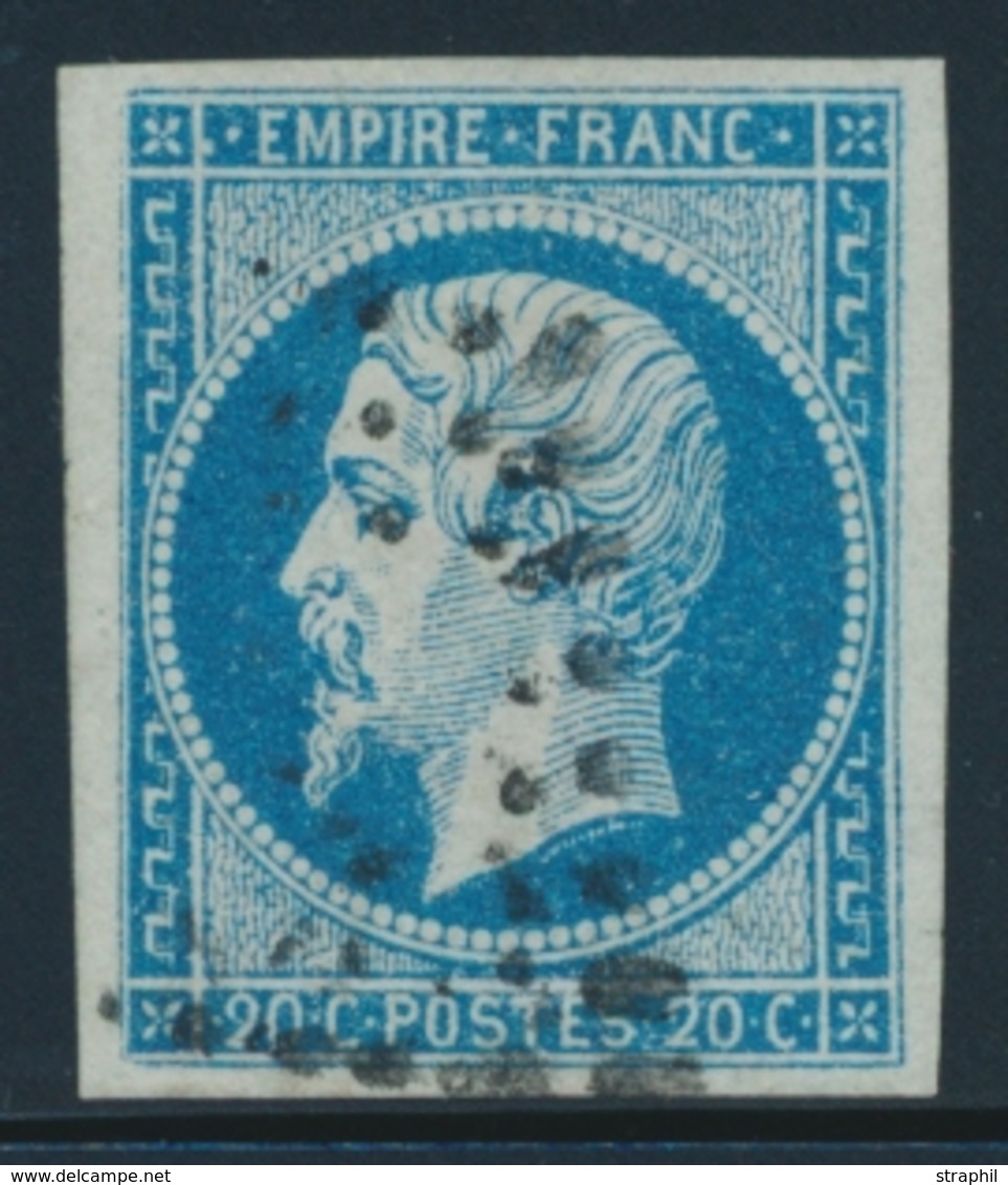 O NAPOLEON NON DENTELE - O - N°14Ad - Bleu S/vert - TB - 1853-1860 Napoléon III.