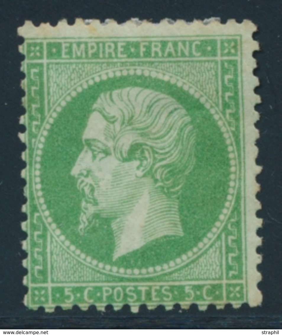 * NAPOLEON DENTELE - * - N°20 - 5c Vert - Tendance Foncé - Léger Pli - 1862 Napoléon III.