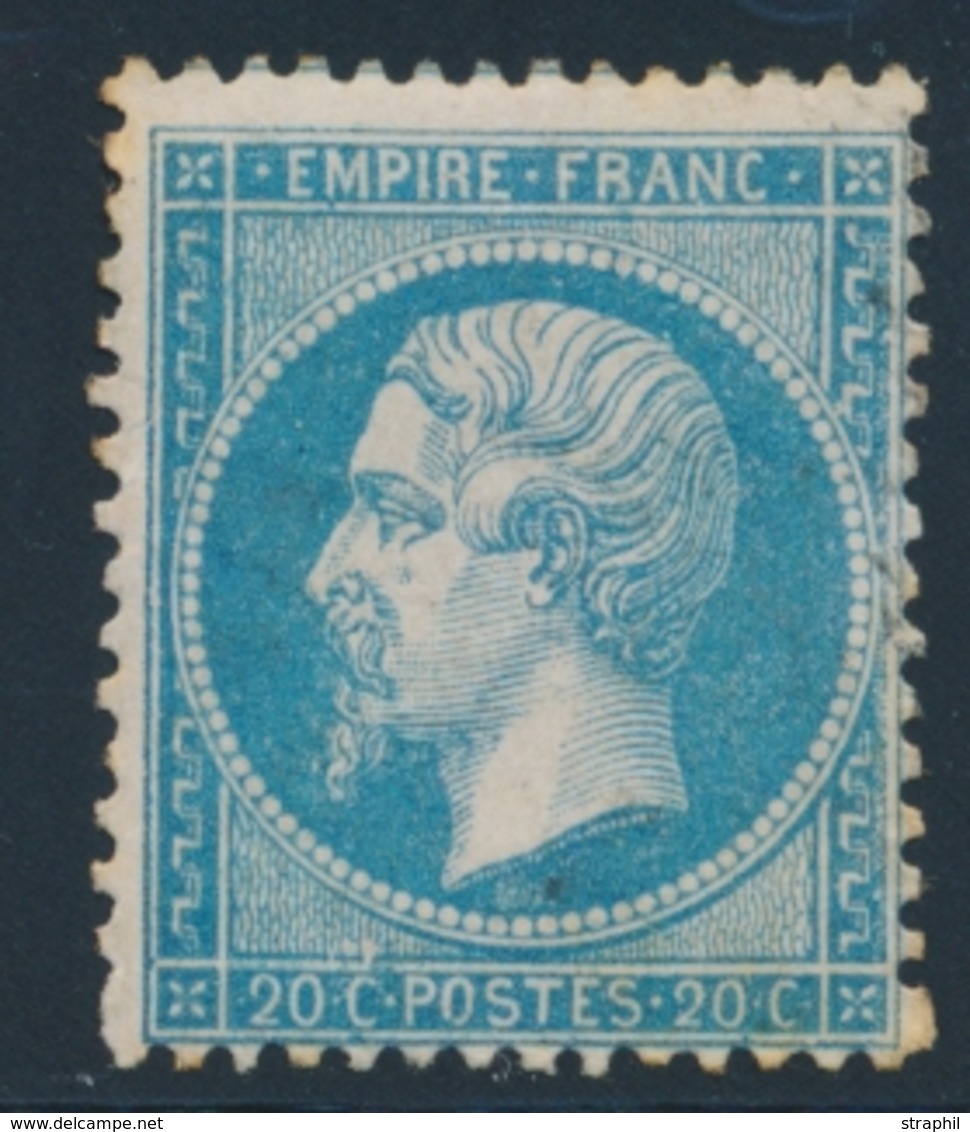 * NAPOLEON DENTELE - * - N°22 - 20c Bleu - Rousseurs - 1862 Napoléon III.