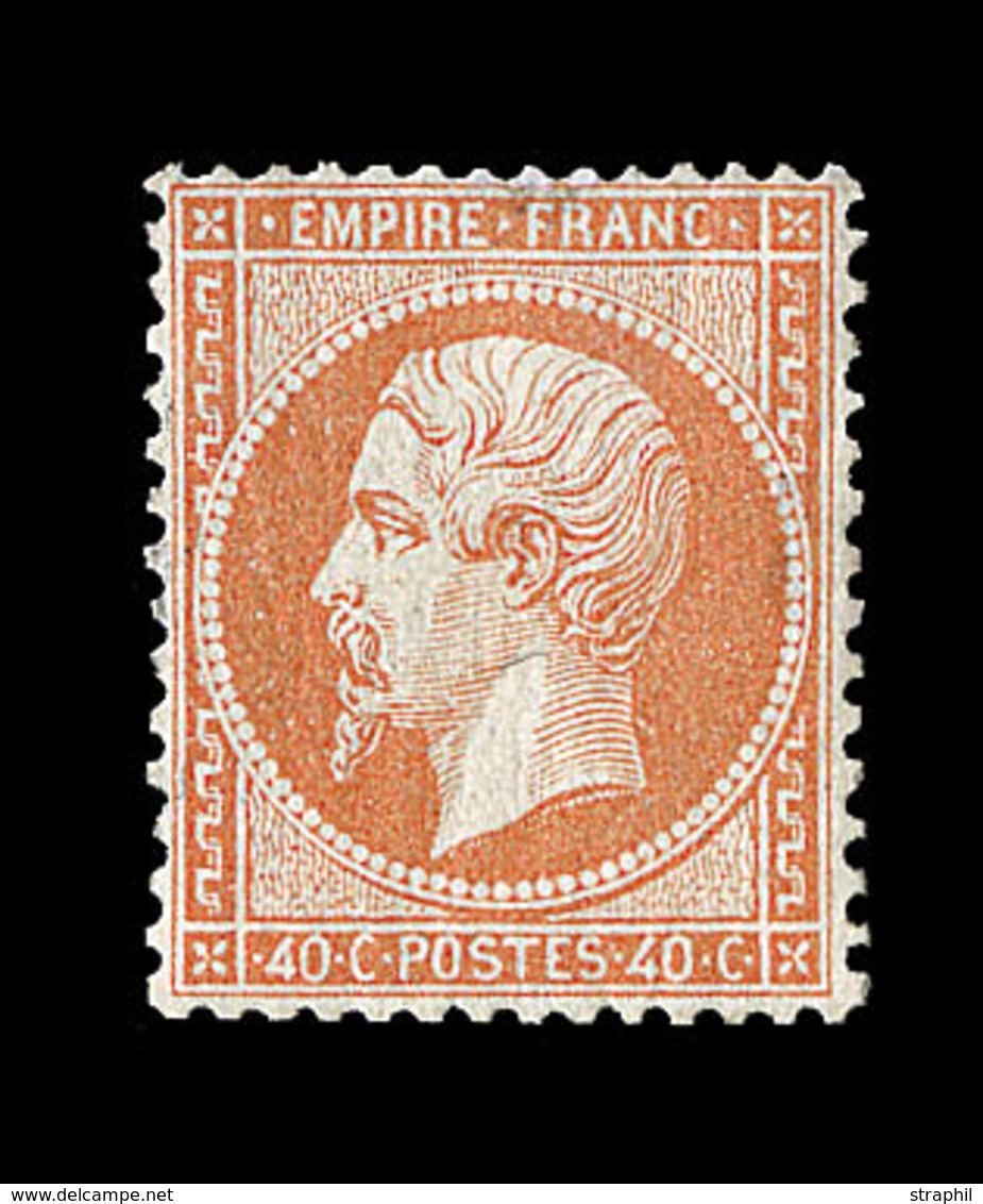(**) NAPOLEON DENTELE - (**) - N°23 - 40c Orange - Signé A.Brun- TB - 1862 Napoléon III.