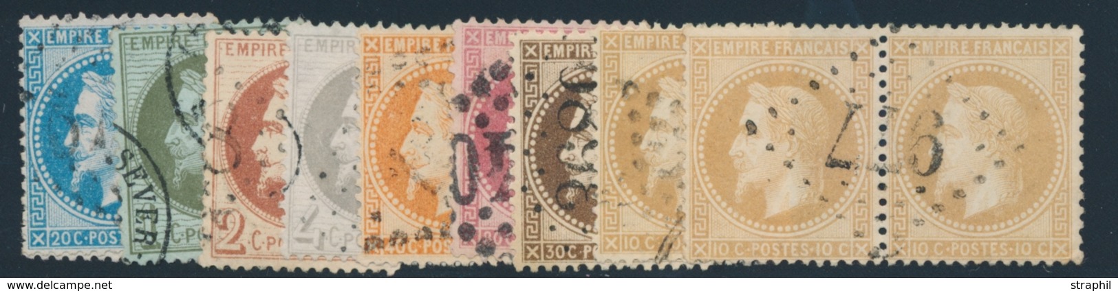 O NAPOLEON LAURE - O - N°25/32 - 9 Valeurs Dt 28B/29B - TB - 1863-1870 Napoleon III With Laurels