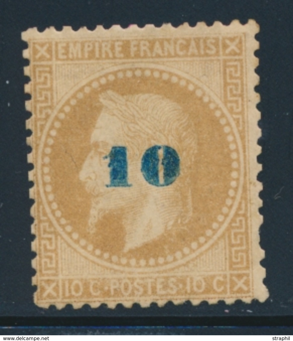 ** NAPOLEON LAURE - ** - N°34 - 10 S/10c Bistre -1 Dt Juste - TB - 1863-1870 Napoleon III With Laurels