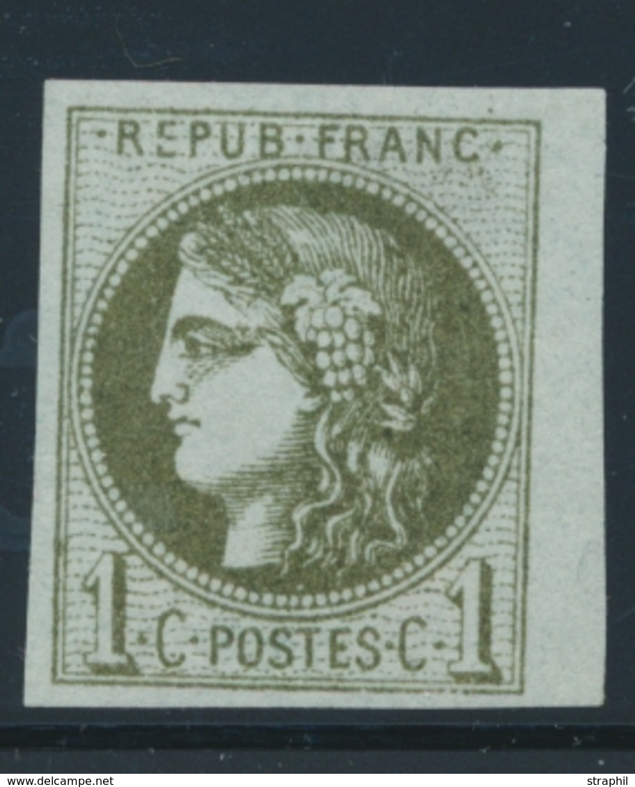 * EMISSION DE BORDEAUX - * - N°39C - Report 3 - BdF - Signé Blanc - TB/SUP - 1870 Bordeaux Printing