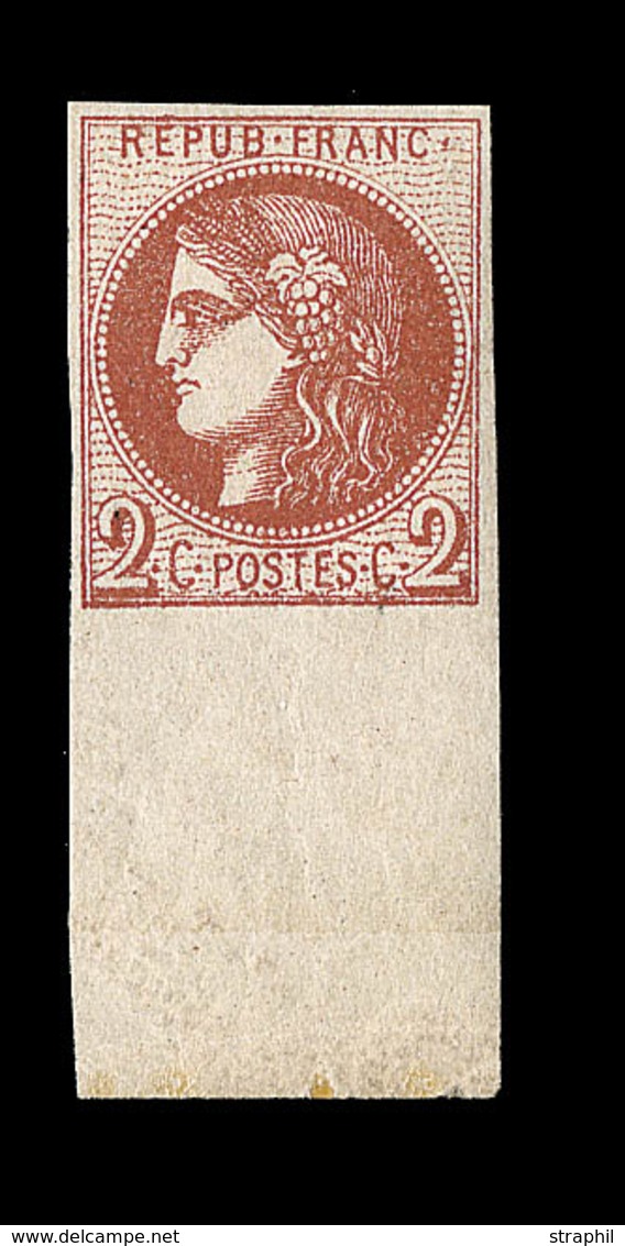 * EMISSION DE BORDEAUX - * - N°40B - 2c Brun Rouge - BdF Complet - TB/SUP - 1870 Bordeaux Printing